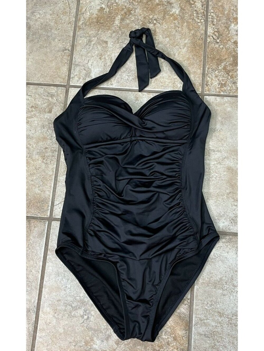 Liz Claiborne- Womens Sweetheart Maillot 1-Pc Swimsuit size: 6 Black U8-19